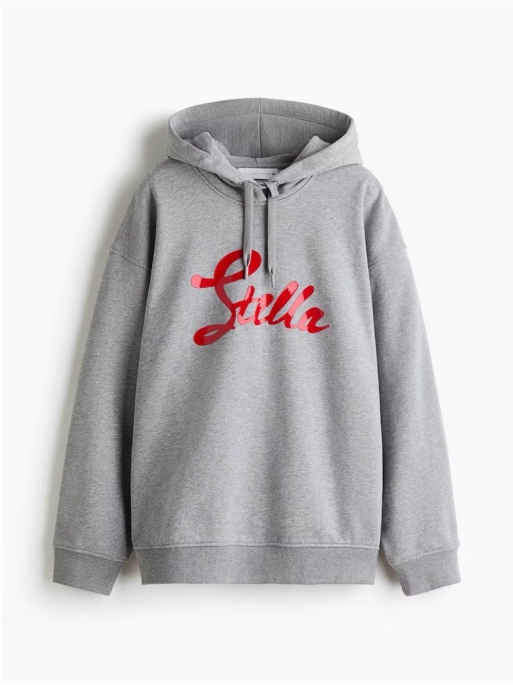 H&M Stella McCartney Grey Hoodie with Red Script Logo
